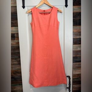 Vintage 1960s Givenchy Silk Sheath Dress Nouvelle Boutique Paris Coral FR 36